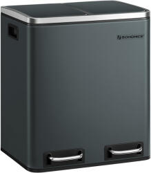 Brius Cos de gunoi din inox cu 2 compartimente colectare selectiva, cu galeti interioare, 2x15litri, gri (EZ-LTB30GS) Cos de gunoi