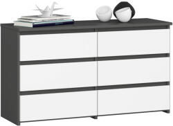 Brius Comoda cu 6 sertare, PAL laminat, 100x35x57 cm, gri si alb (AK-52851894) Comoda