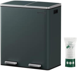 Brius Cos gunoi inox 2 compartimente colectare selectiva 2x30l, 59x32x65 cm, soft-close, gri inchis (EZ-LTB60GS) Cos de gunoi