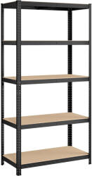 Brius Raft de depozitare metalic, cu rafturi din PAL, 5 polite, max. 600 kg, 200x100x50cm, negru (EZ-GLR050B01) Raft