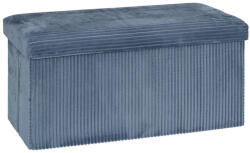 Atmosphera CrÃ©ateur d'intÃ©rieur Taburet dublu pliabil Atmosphera Arum din material tip catifea raiat, 76x38x38 cm, albastru inchis (JJ-207382B)