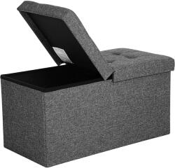 Brius Taburet pliabil cu sezut moale, spatiu de depozitare 80litri, maxim 300kg, 76x38x38cm, gri (EZ-LSF46GYZ)