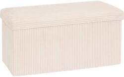 Brius Taburet dublu pliabil Atmosphera Arum din material tip catifea raiat, 76x38x38 cm, ivoire (JJ-207382A)