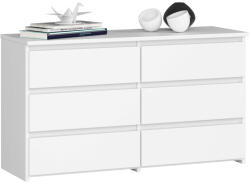 Brius Comoda 6 sertare pal laminat glisiere metalice, 100x35x57 cm, design luminos, alb (AK-12219560) Comoda