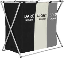 Brius Cos rufe 3 compartimente cadru aluminiu 146 litri, 68x40x60 cm, organizare, negru (HA-0101)