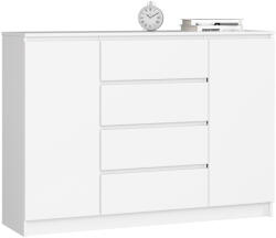 Brius Comoda pal 2 usi 4 sertare depozitare generoasa, 138x99x40 cm, design luminos, alb (AK-38164925-3/3) Comoda