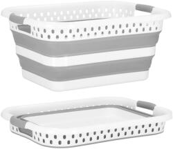 Brius Cos de rufe pliabil tip lighean, cu manere, din plastic si silicon, 53x38x24cm, 24litri, gri (HA-5109)