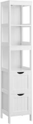 Brius Dulap de baie tip coloana, din MDF, cu 2 sertare si 3 rafturi, 30x30x142 cm, alb (EZ-BBC66WT)