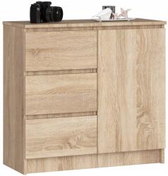 AKORD Jerry K komód 80 cm 1 ajtós 3 fiókos sonoma tölgyfa (K80 JERRY)