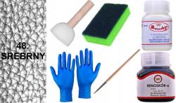  Ezüst Szín Ezüst színű festék sima bőrre, Wilbra Lakklemosó G10-01 készlet (Zestaw Farba RENOSKÓR do skóry ZMYWACZ Gąbka)