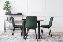  Étkezőgarnitúra 4 db. Zöld Bársony Ibis székkel. Bővíthető asztal HARRY 102-142 cm (ME-HARRY-DR-CZ-S-IBIS-Z-V-Z4-K)