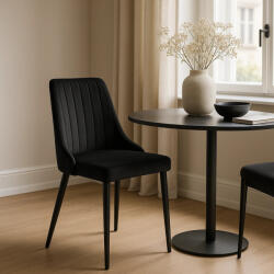  Fekete Bársony Étkezőszék. BARI (ME-ME-BARI-CZ-V-K)