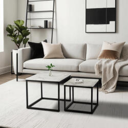  Dohányzóasztal fehér márvány szett ORI (ME-ME-ORI-BM-CZ-L)