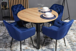 Étkezőgarnitúra 4 db. Sötétkék Bársony Viki székkel. Bővíthető asztal HARRY 102-142 cm (ME-HARRY-DR-CZ-S-VIKI-GR-V-Z4-K)