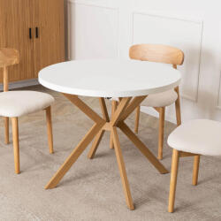 Bővíthető Étkezőasztal Fehér/Tölgy Színben. DORIAN 80-160 cm (ME-ME-DORIAN-B-DREW-S)