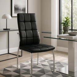  Fekete Eco-bőr Étkezőszék. MOLLY (ME-ME-MOLLY-CZ-CH-E-K)