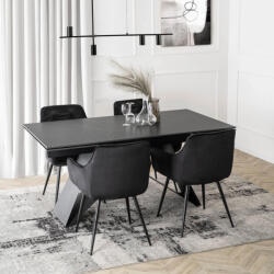  Fekete Bársony Étkezőszék. MODESTO (ME-ME-MODESTO-CZ-CZ-V-K)