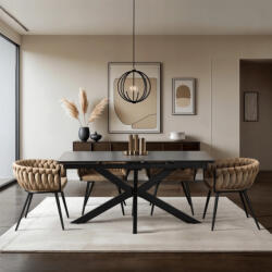  Étkezőasztal Fekete Színben. BRUNO 160-240 cm (ME-ME-BRUNO-CZ-S)