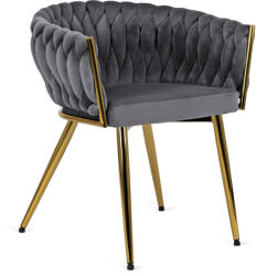  Elegáns Szürke Étkezőszék Arany Lábbal. CAPRI (ME-ME-CAPRI-P-ZL-V-K)