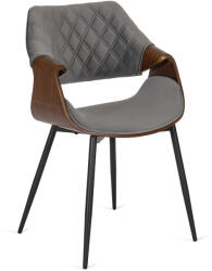  Elegáns Bársony Étkezőszék Szürke/Dió Színben. DAKOTA (ME-ME-DAKOTA-P-O-V-K)