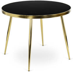  Fekete Márvány/Arany Színű Étkezőasztal. TINGA 100 cm (ME-ME-TINGA-CZ-S)
