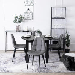  Étkezőgarnitúra 4 db székkel. Bővíthető asztal HARRY 102-142 cm 4 db. Szürke Eco-bőr székkel. ARIS (ME-HARRY-CZ-S-ARIS-P-E-Z4-K)