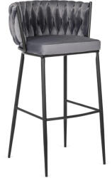 Elegáns Bárszék Szürke Bársony Kárpittal. FLORES (ME-ME-FLORES-P-CZ-V-H)