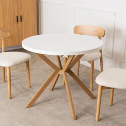  Bővíthető Étkezőasztal Fehér Színben. LUGO 90-190 cm (ME-ME-LUGO-B-DREW-S)