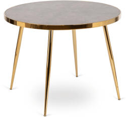  Szürke Márvány/Arany Színű Étkezőasztal. TINGA 100 cm (ME-ME-TINGA-P-S)
