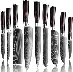 HARAHU BL-18574 Késkészlet - 9ks/Fekete/Barna KP18574