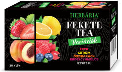 Herbária Fekete tea variációk (Erdei gyümölcs, Barack, Citrom, Eper) 20x1, 5 g (0010013806)