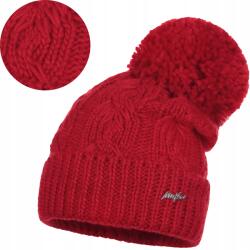 Majka Piros Női Téli Sapka Pomponnal, Melegen Kitekerhető Téli Majka
