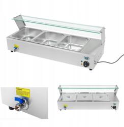 Royal Catering Bemar üvegezett fűthető büfé fűtő vitrin 3xGN (1000017)