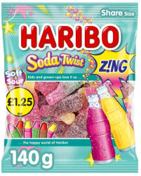 HARIBO Soft and Sour Soda Twist Z! ng gyümölcsös-kólás gumicukor 140g - vegyesbolt