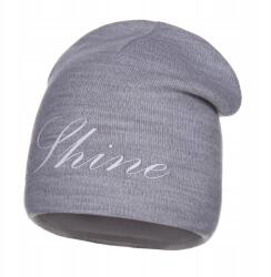 Majka Női Téli Sapka Polár Béléssel Beanie Felirat Shine Szürke Majka