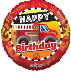 Qualatex Fólia lufi, 18"/45cm, gömb, HB tűzoltó