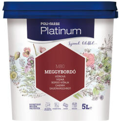 POLI-FARBE Platinum meggybordó 5 l színes beltéri falfesték 30101072 (30101072)
