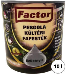 Festék Bázis Factor Pergola ezüst nyír 10 l kültéri fafesték 693 (693)
