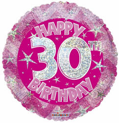 Conver 30. Évszámos lufi, hologramos pink fólia, happy b