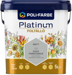 POLI-FARBE Platinum Foltálló ezüst párnacserje színű 5l beltéri latex falfesték 2050102021 (2050102021)