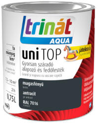 Trilak Trinát Aqua uniTop Magasfényű, gyorsan száradó alapozó és fedőfesték antracit RAL 7016 0, 75l 477222 (477222)