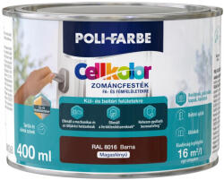 POLI-FARBE Cellkolor barna RAL 8016 0, 4l magasfényű Zománcfesték 2030101004 (2030101004)