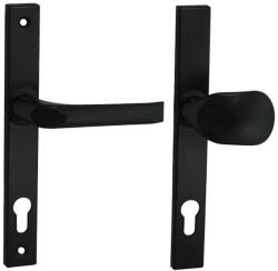 Gomboss/Perfekto Felix szögletes Biztonsági Bejárati Gomb/ajtókilincs 9005 Fekete 90mm PZ (50-Z00130-12-GK)