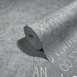 NOVAMUR Betűmintás szürke színű vlies tapéta Jackie 6824-30 6824-30 (6824-30)