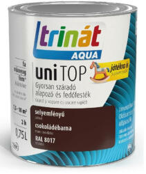 Trilak Trinát Aqua uniTop Selyemfényű, gyorsan száradó alapozó és fedőfesték csokoládébarna RAL 8017 0, 75l 471541 (471541)