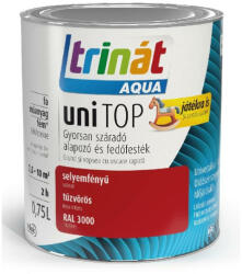 Trilak Trinát Aqua uniTop Selyemfényű, gyorsan száradó alapozó és fedőfesték tűzvörös RAL 3000 0, 75l 471531 (471531)