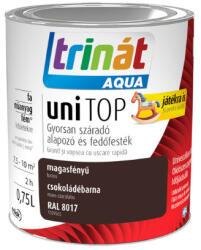 Trilak Trinát Aqua uniTop Magasfényű, gyorsan száradó alapozó és fedőfesték csokoládébarna RAL 8017 0, 75l 477224 (477224)