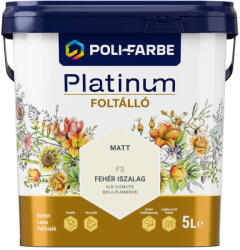 POLI-FARBE Platinum Foltálló fehér iszalag színű 5l beltéri latex falfesték 2050102012 (2050102012)