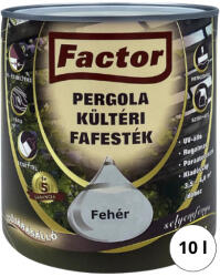 Festék Bázis Factor Pergola fehér 10 l kültéri fafesték 681 (681)