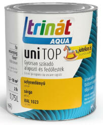 Trilak Trinát Aqua uniTop Selyemfényű, gyorsan száradó alapozó és fedőfesték sárga RAL 1023 0, 75l 471530 (471530)
